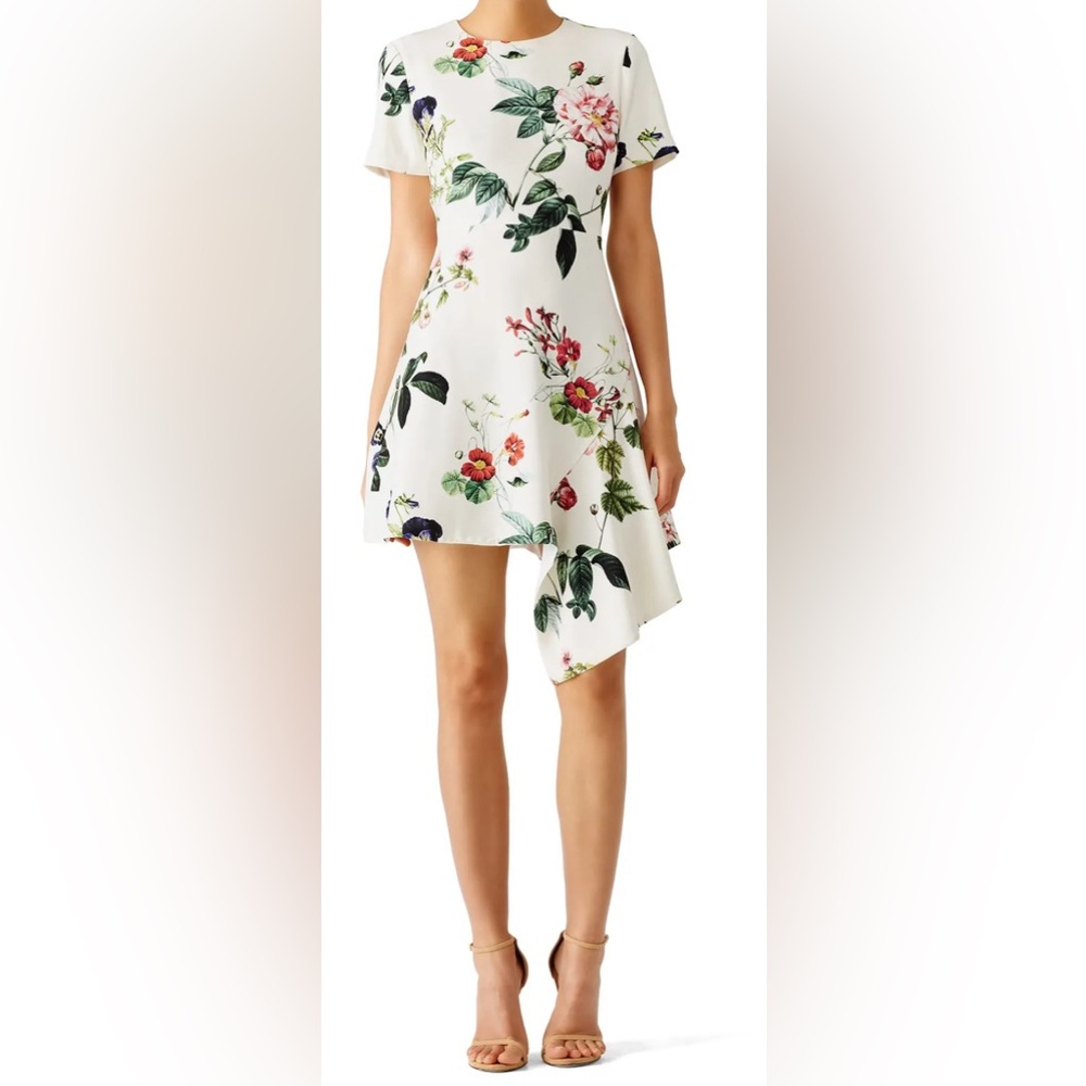Garden floral asymmetrical dress